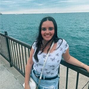 Rue21 White and Purple Floral Blouse